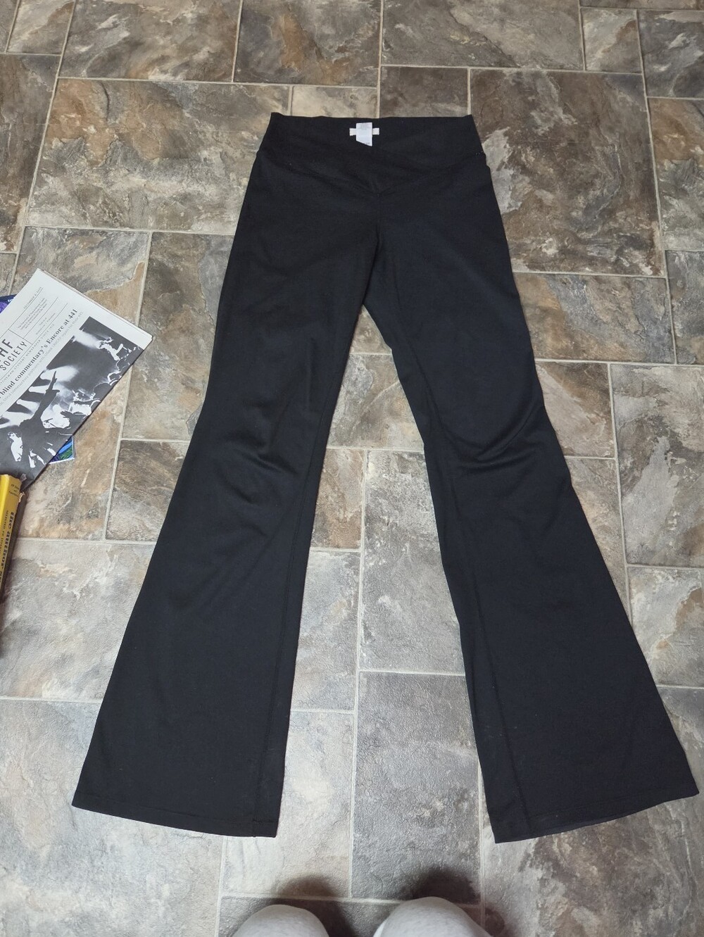 Garage Black Flared Bottoms - V cut flared yoga pants/ leggings